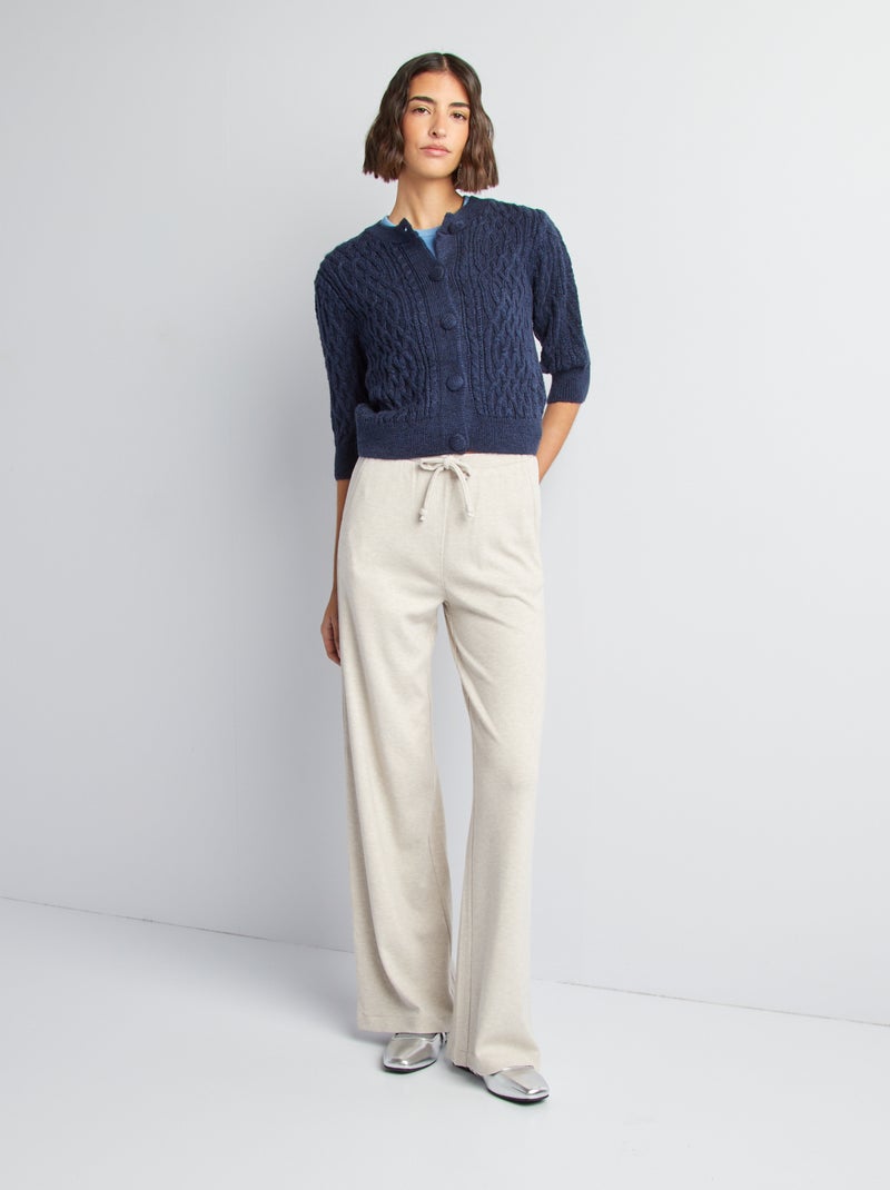 Cardigan corto in maglia intrecciata BLU - Kiabi