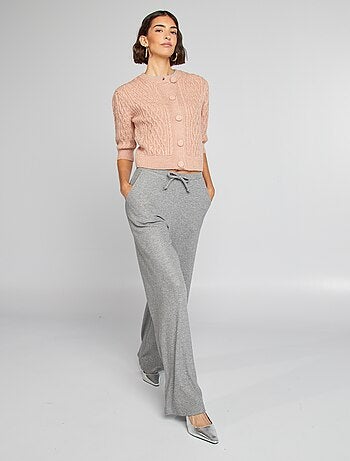 Cardigan corto in maglia intrecciata