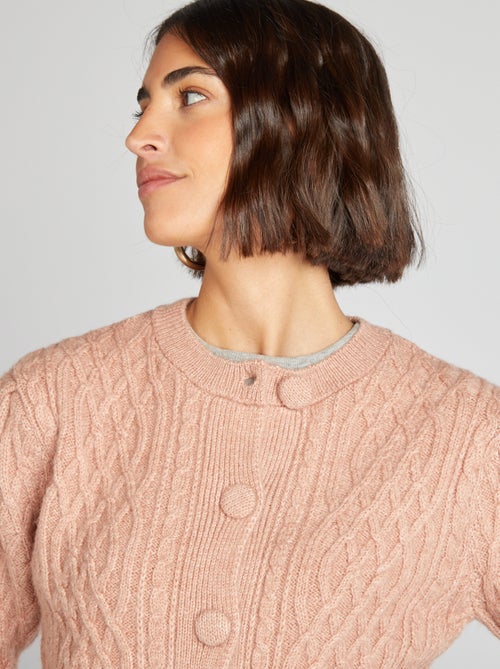 Cardigan corto in maglia intrecciata - Kiabi