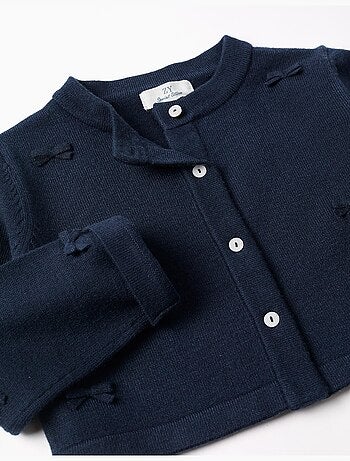 Cardigan corto lavorato a maglia con fiocchi