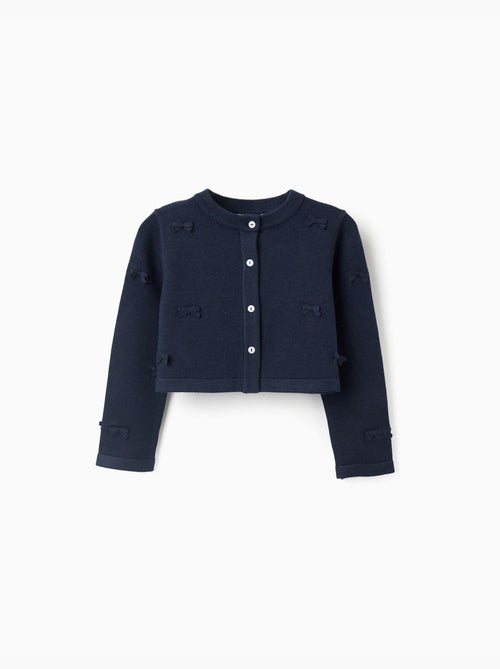 Cardigan corto lavorato a maglia con fiocchi - Kiabi