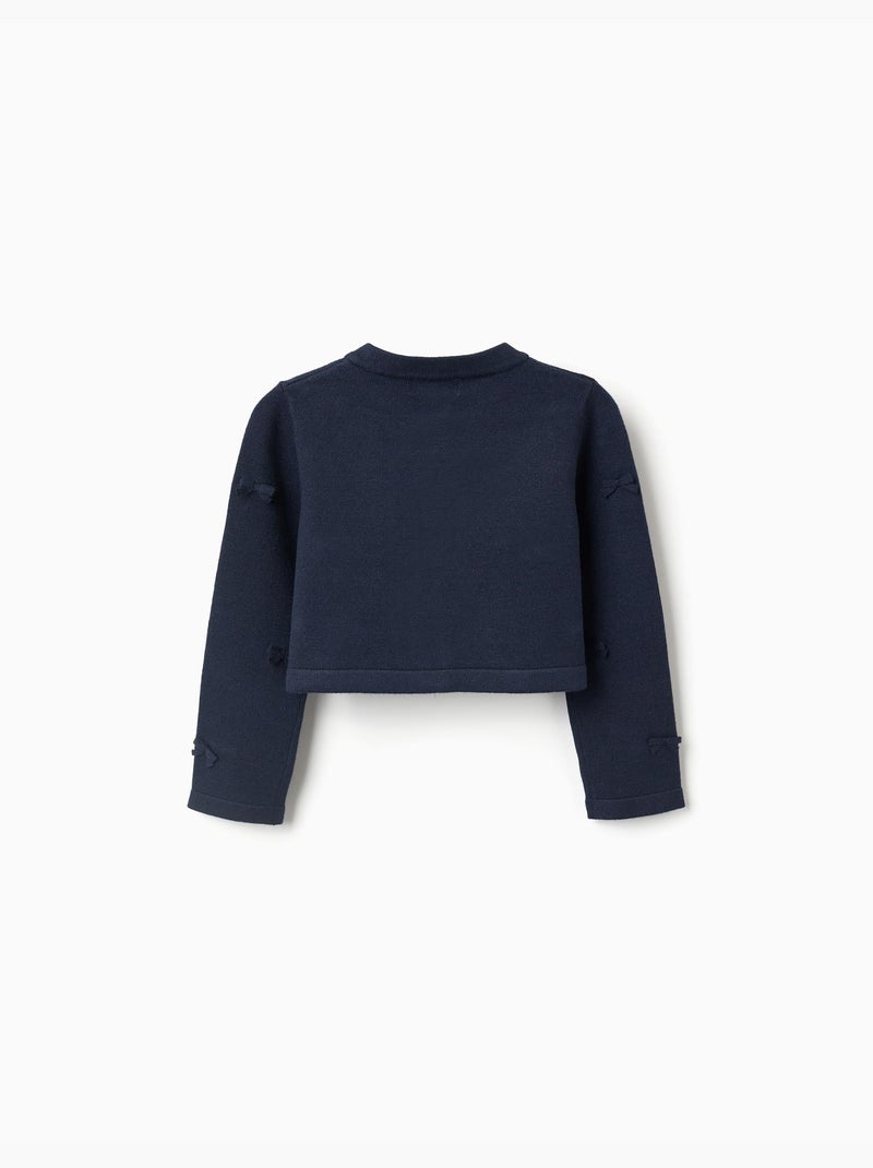 Cardigan corto lavorato a maglia con fiocchi Blu Blu - Kiabi