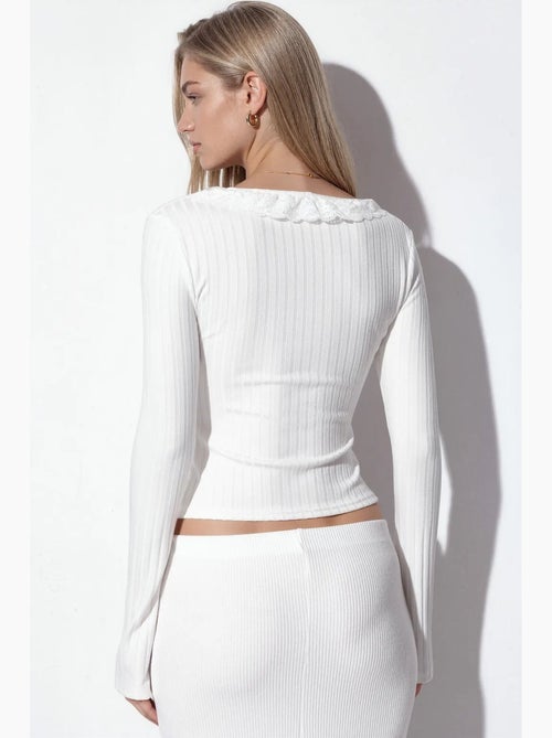 Cardigan crop a coste aderente busem - Kiabi Cardigan crop a coste aderente busem - Kiabi