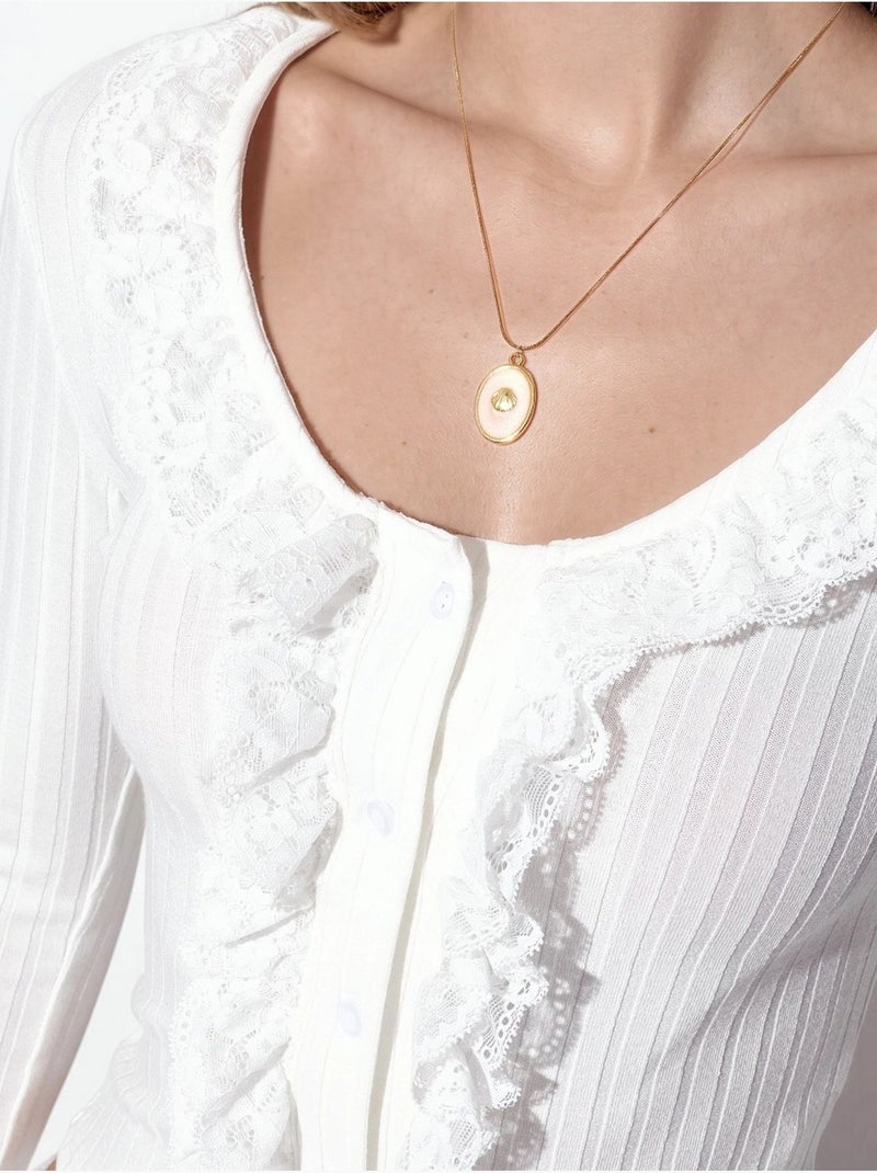 Cardigan crop a coste aderente busem Bianco - Kiabi