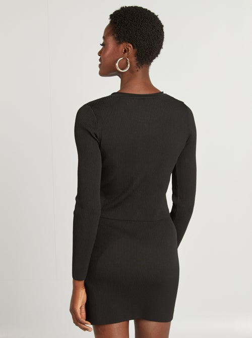 Cardigan crop top a coste - Kiabi