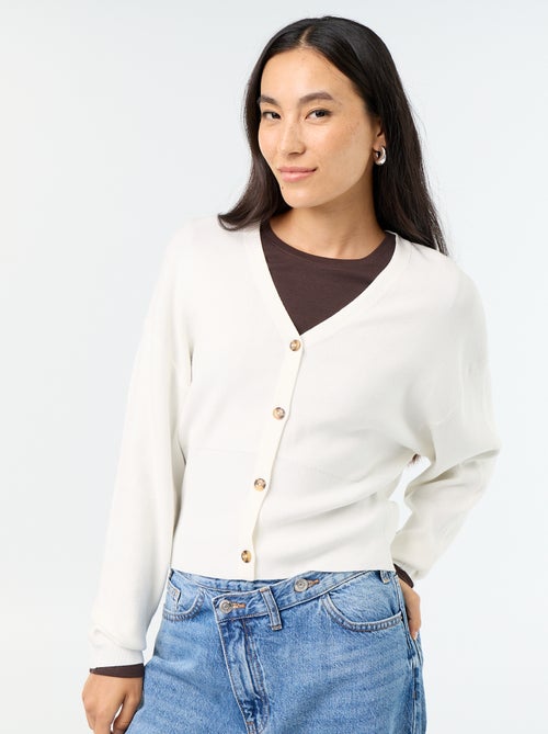 Cardigan cropped con bottoni - Kiabi