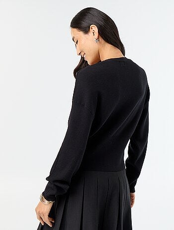 Cardigan cropped con bottoni