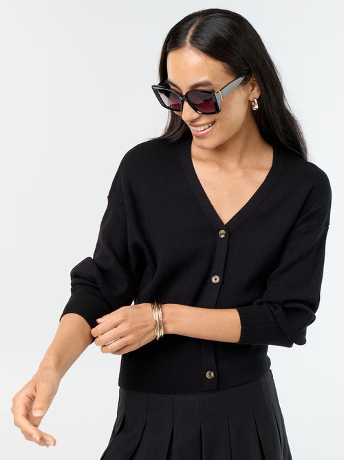 Cardigan cropped con bottoni - Kiabi
