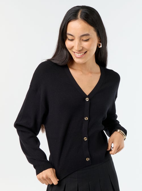 Cardigan cropped con bottoni - Kiabi
