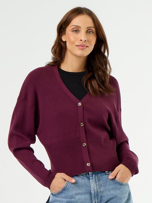 Cardigan cropped con bottoni - Kiabi