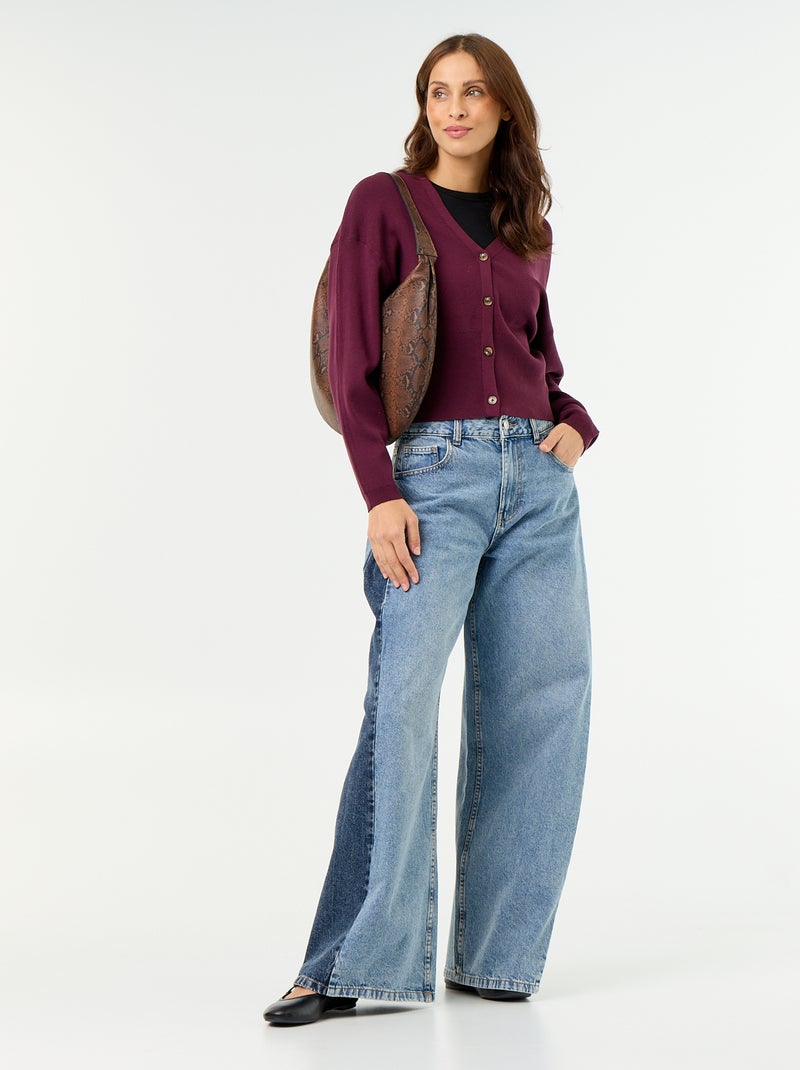 Cardigan cropped con bottoni Rosa - Kiabi