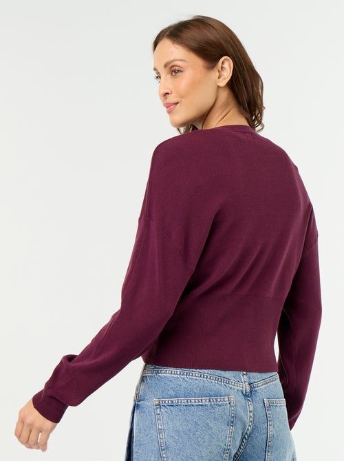 Cardigan cropped con bottoni - Kiabi