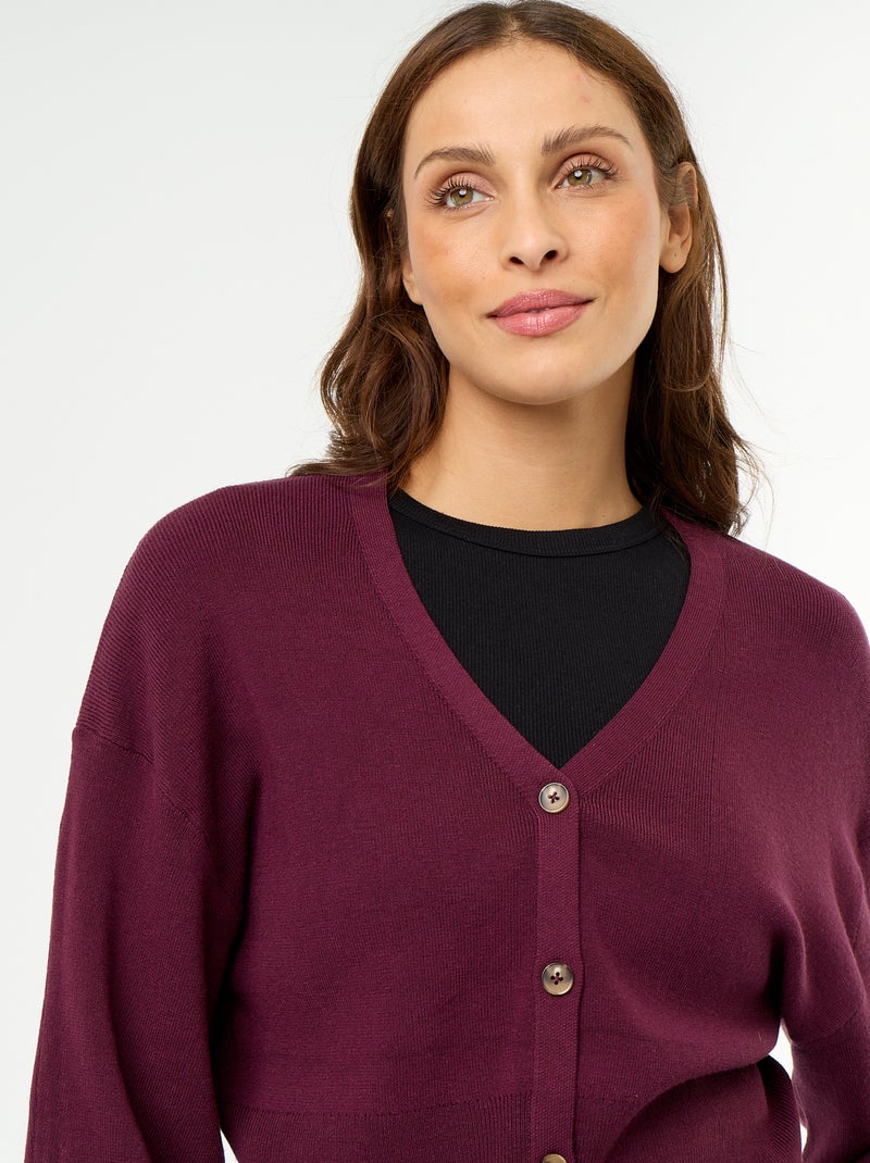 Cardigan cropped con bottoni Rosa - Kiabi