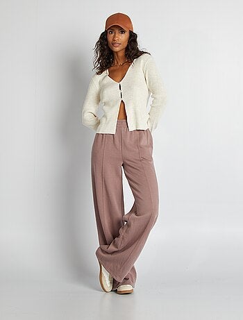 Cardigan cropped in maglia a coste