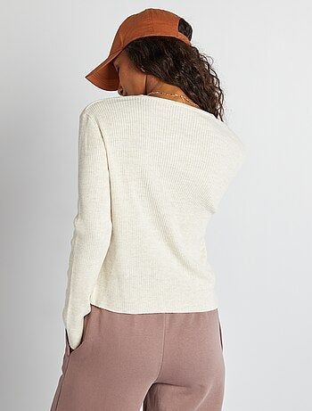 Cardigan cropped in maglia a coste