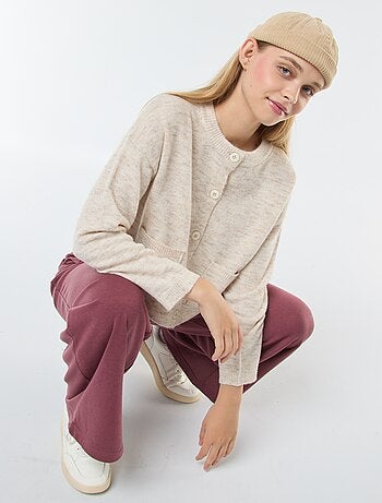 Cardigan cropped in maglia