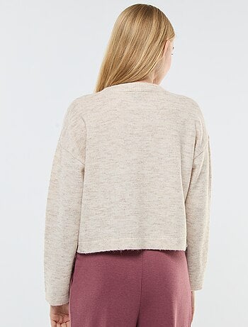 Cardigan cropped in maglia