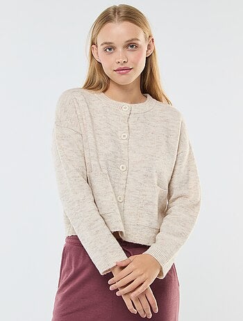 Cardigan cropped in maglia