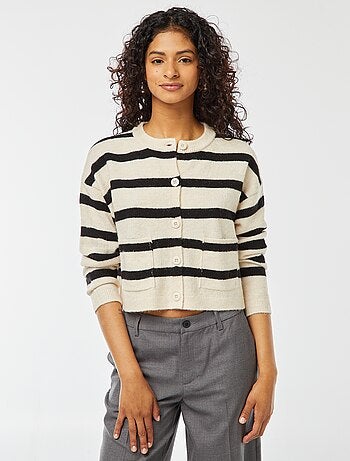 Cardigan cropped in maglia