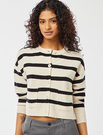 Cardigan cropped in maglia