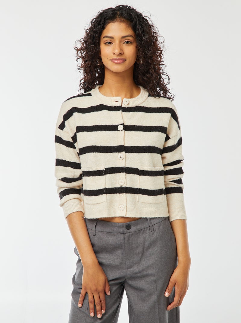 Cardigan cropped in maglia Bianco - Kiabi