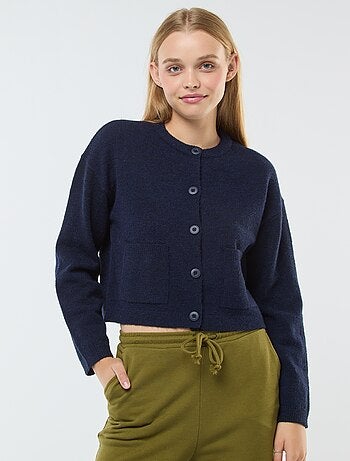 Cardigan cropped in maglia