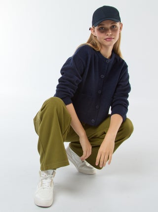 Cardigan cropped in maglia
