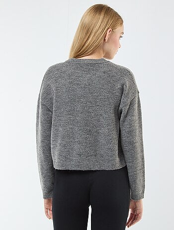 Cardigan cropped in maglia