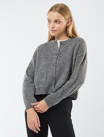 Cardigan cropped in maglia