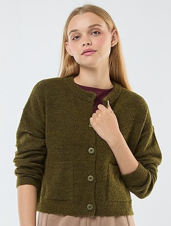 Cardigan cropped in maglia