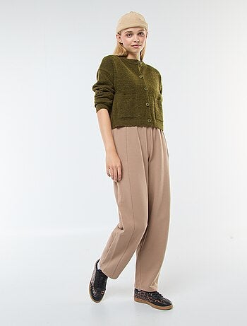 Cardigan cropped in maglia