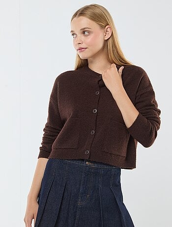 Cardigan cropped in maglia