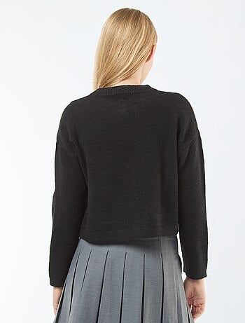 Cardigan cropped in maglia