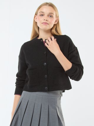 Cardigan cropped in maglia