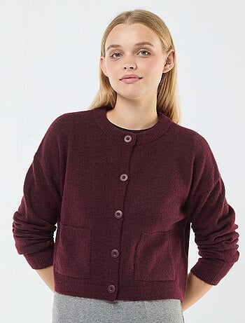 Cardigan cropped in maglia