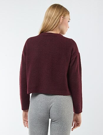 Cardigan cropped in maglia