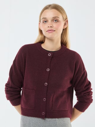Cardigan cropped in maglia