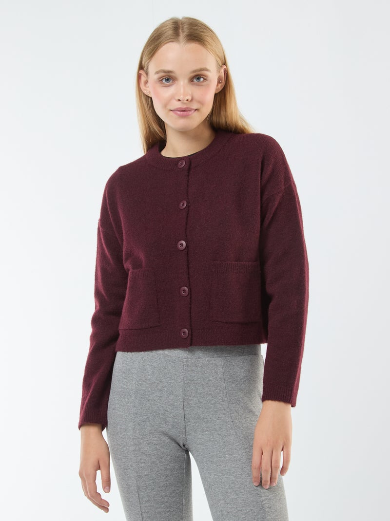 Cardigan cropped in maglia rosso - Kiabi