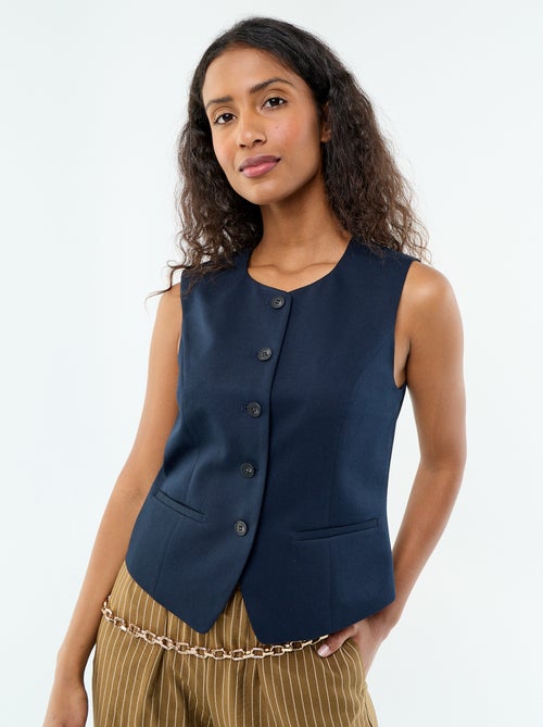Cardigan da completo senza maniche a tinta unita - Kiabi