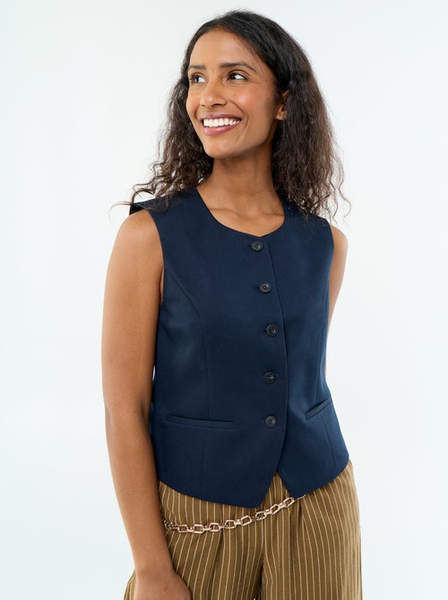 Cardigan da completo senza maniche a tinta unita - Kiabi