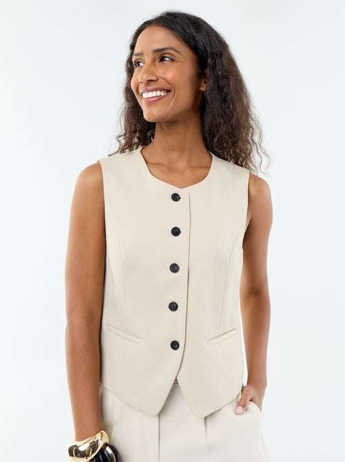 Cardigan da completo senza maniche a tinta unita - Kiabi