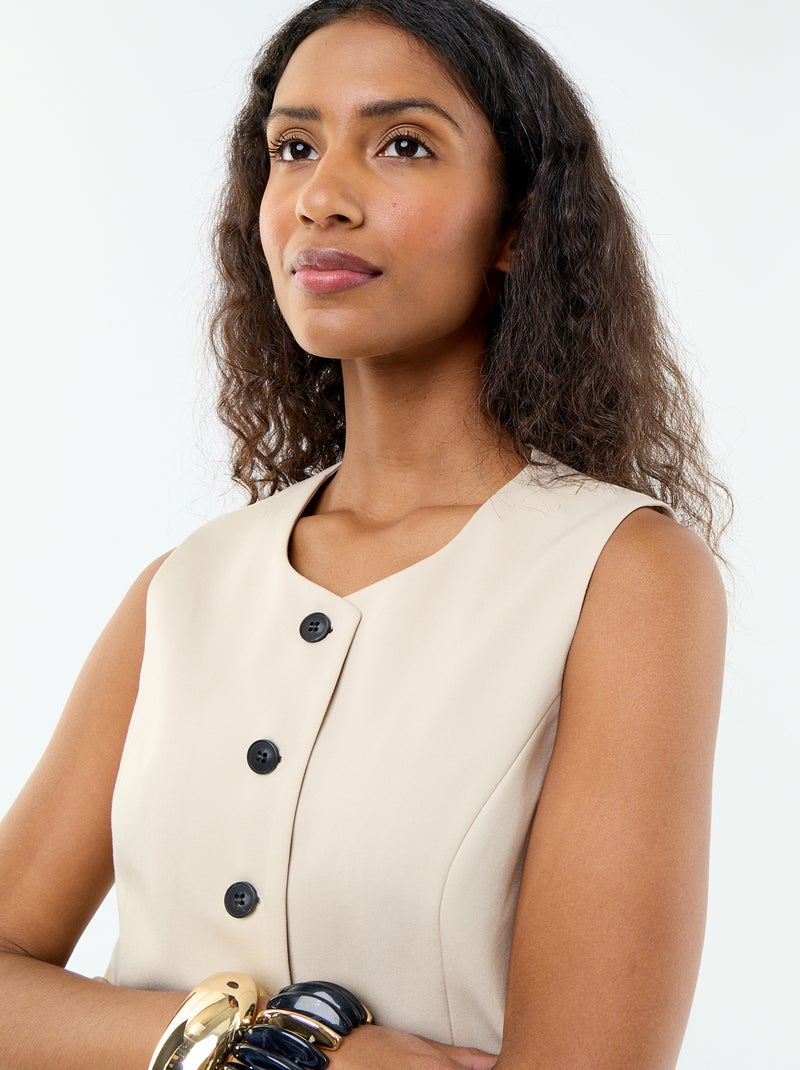 Cardigan da completo senza maniche a tinta unita Grigio - Kiabi