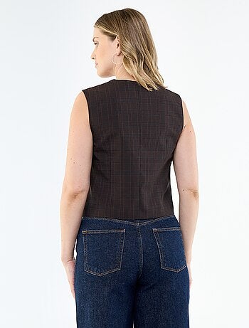 Cardigan da completo senza maniche a tinta unita