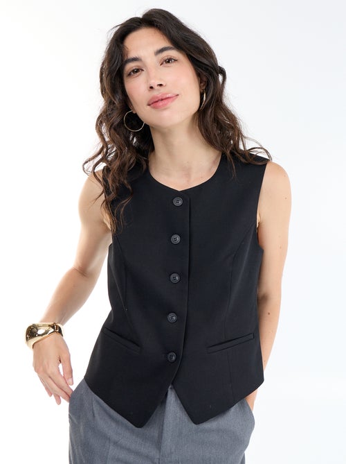 Cardigan da completo senza maniche a tinta unita - Kiabi