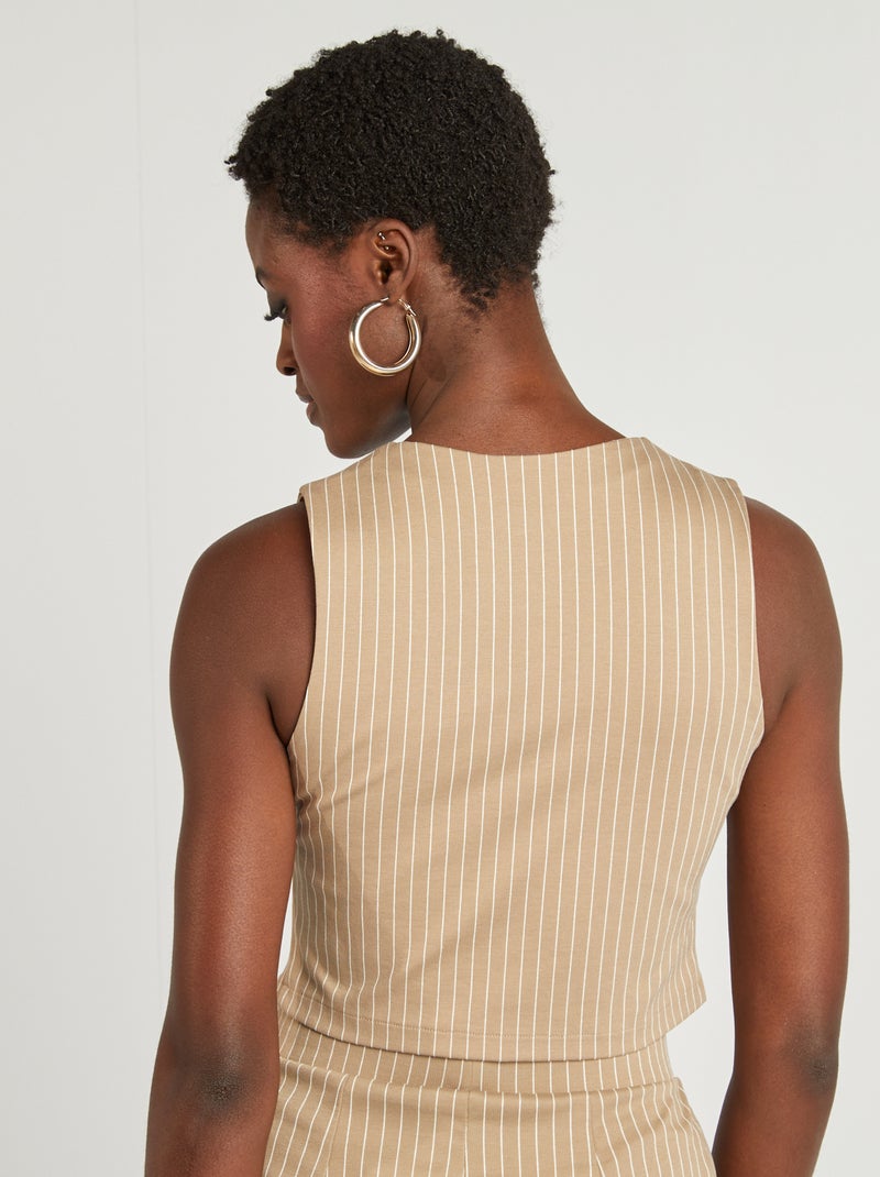 Cardigan da completo senza maniche BEIGE - Kiabi