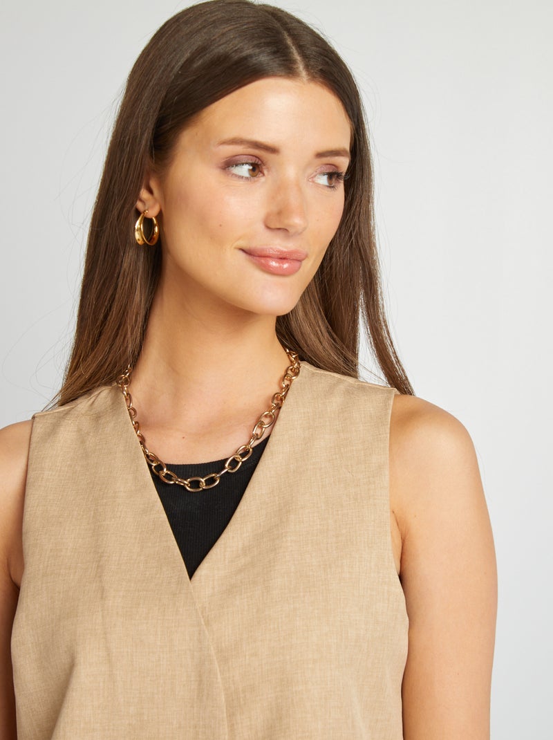 Cardigan da completo senza maniche BEIGE - Kiabi