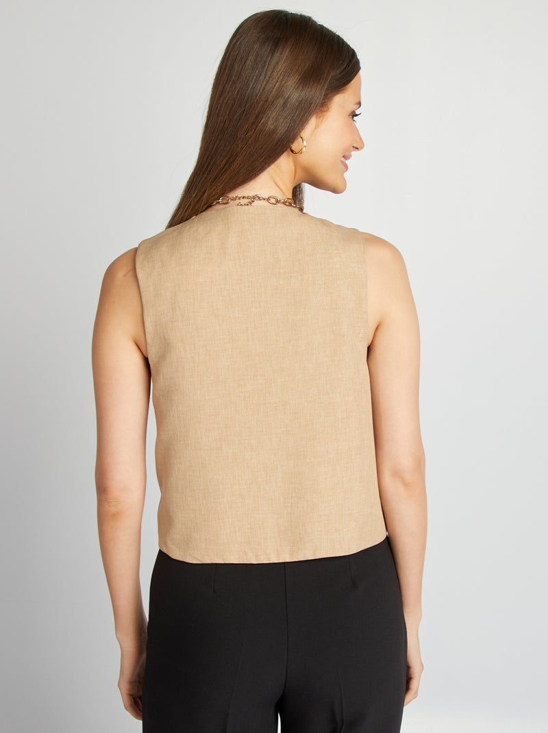 Cardigan da completo senza maniche BEIGE - Kiabi