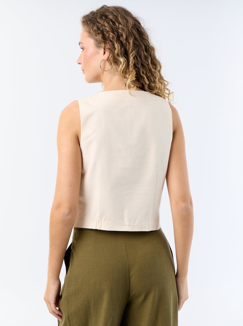 Cardigan da completo senza maniche Beige - Kiabi