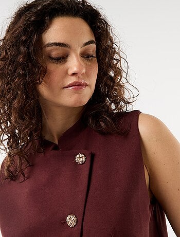 Cardigan da completo senza maniche con apertura simmetrica