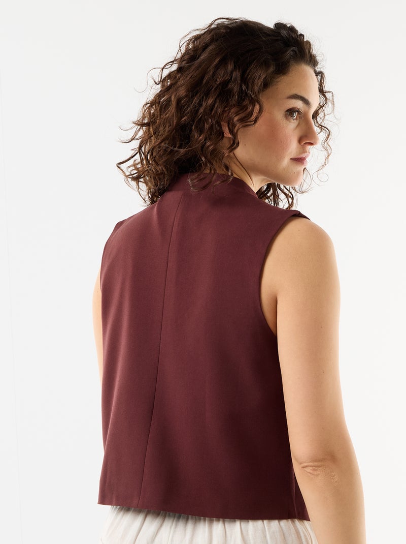 Cardigan da completo senza maniche con apertura simmetrica Marrone - Kiabi